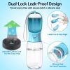 2-in-1 Portable Dog Water Bottle Food Container, Travel Dog Bowl Dispenser for Hiking, Walking