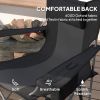 Portable Outdoor Folding Rocking Camping Chairs with Headrest, Cooler Bag, Cup Holder, Carry Bag, 2 Pack, Black