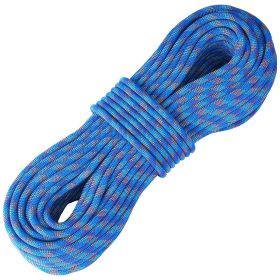 10.2mm Dynamic Climbing Rope, 60M(197ft) Outdoor Rock Climbing Rope 25KN Breaking Tension, Stretchable Fiber Rope with Steel Snap Hooks for Escap